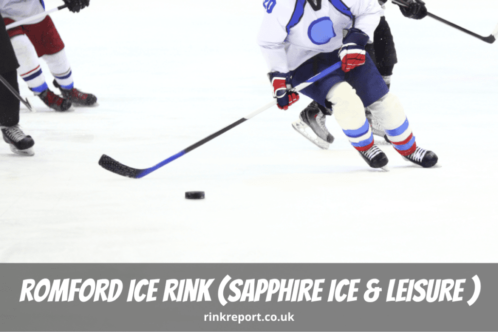 Romford ice rink sapphire ice and leisure england uk hockey player skating with a puck