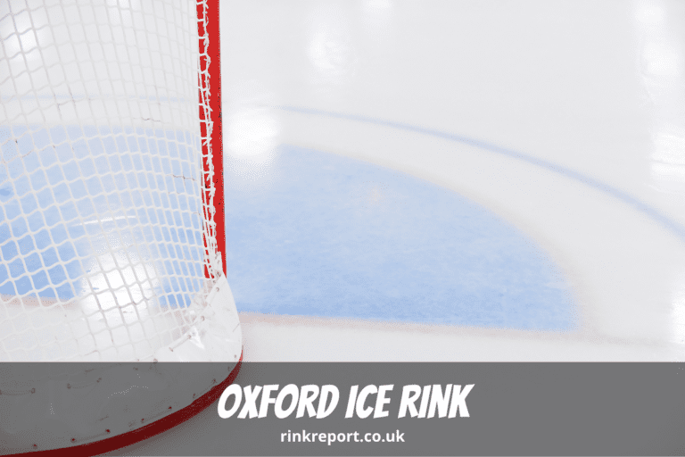 Oxford ice rink ice surface and ice hockey net