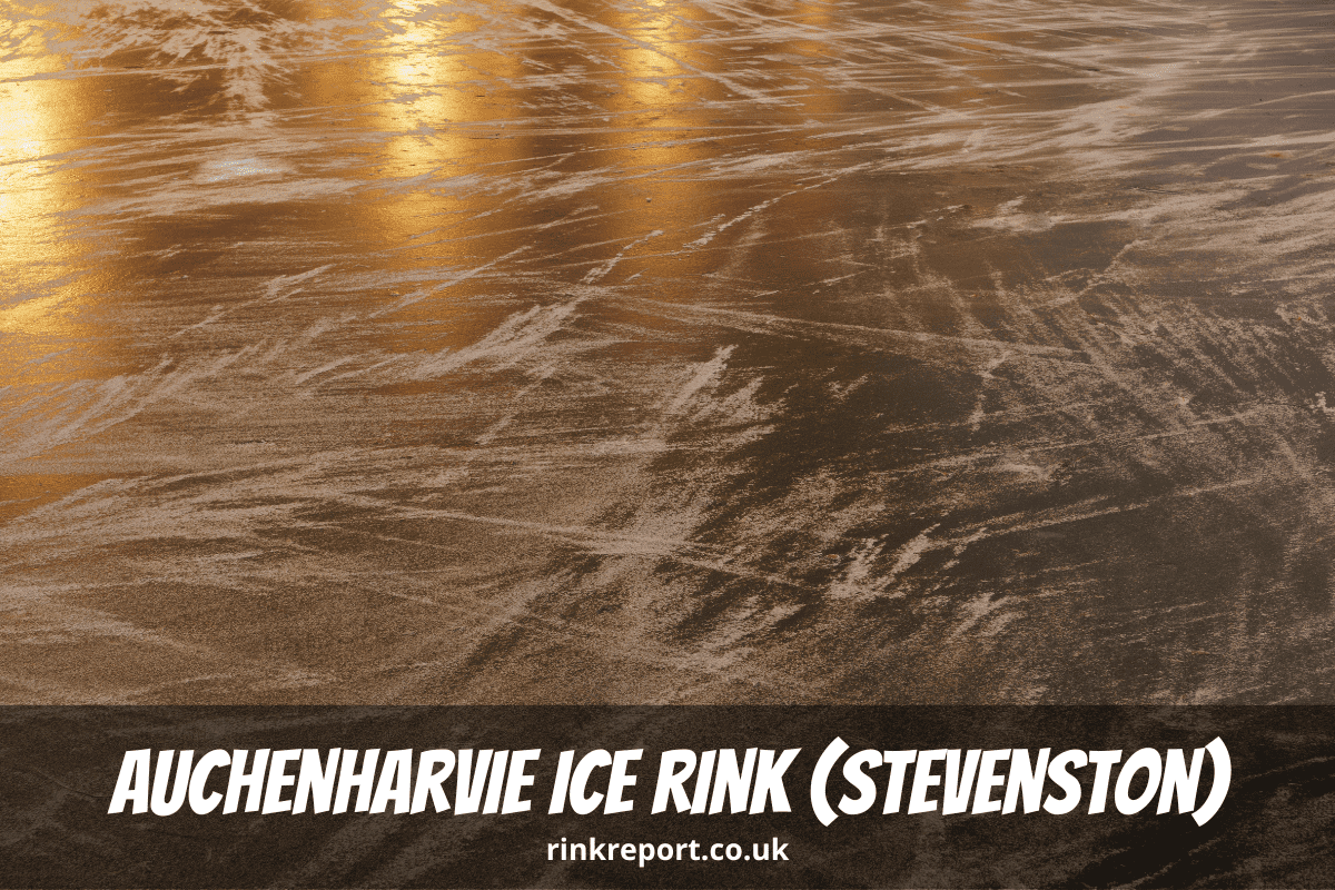A photo of an empty ice rink scratched by ice skates as an example for auchenharvie ice rink at stevenston in scotland