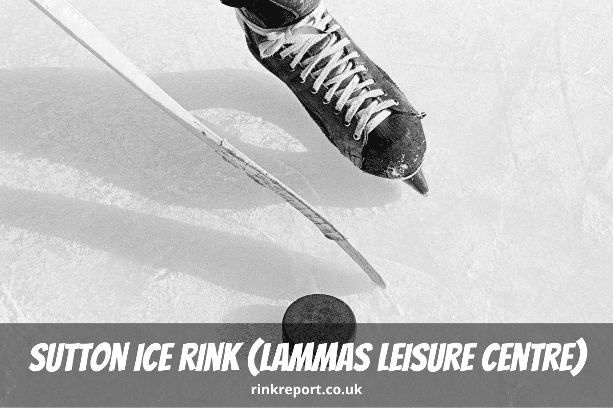 A photo of an ice hockey skate a hockey puck and an hockey stick as an example for sutton ice rink at lammas leisure centre