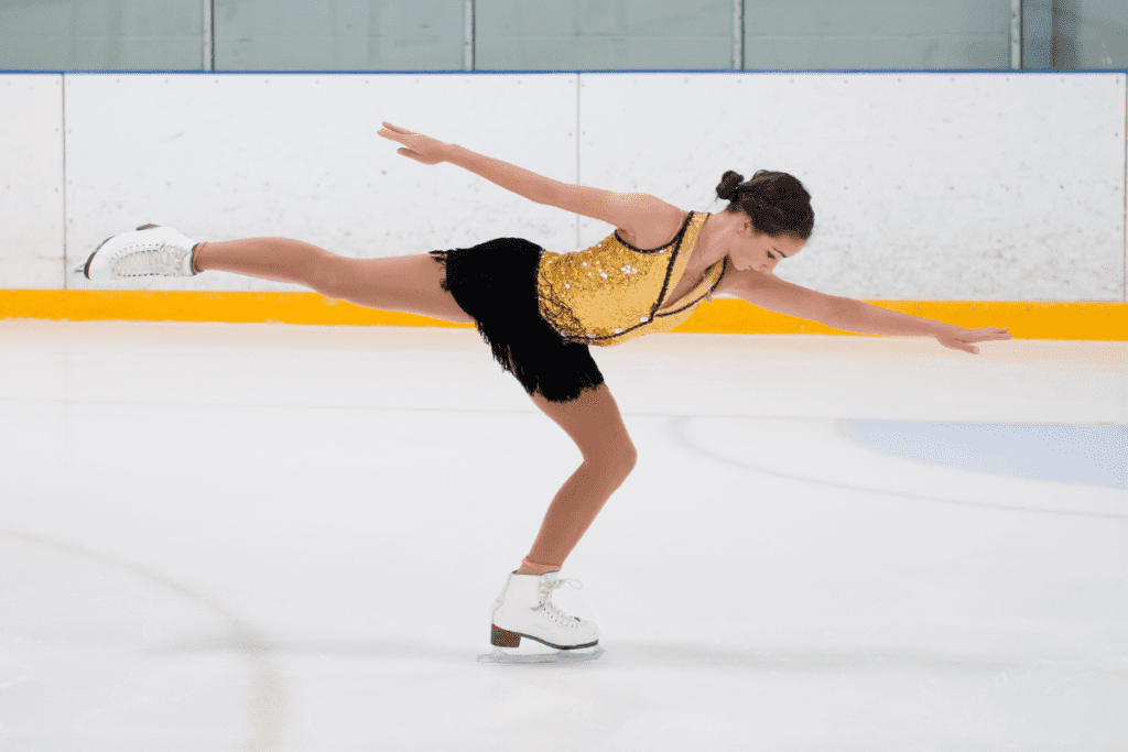 A female figure skater ice dances as an example for bristol ice rink also known as planet ice bristol