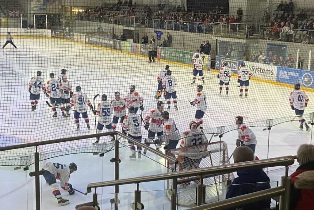 Team gb play an exhibition game at planet ice milton keynes uk ice rink